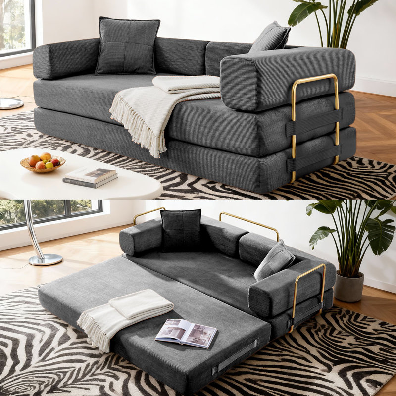 Mercer41 Boneless 4-in-1 Folding Convertible Sleeper Sofa Bed